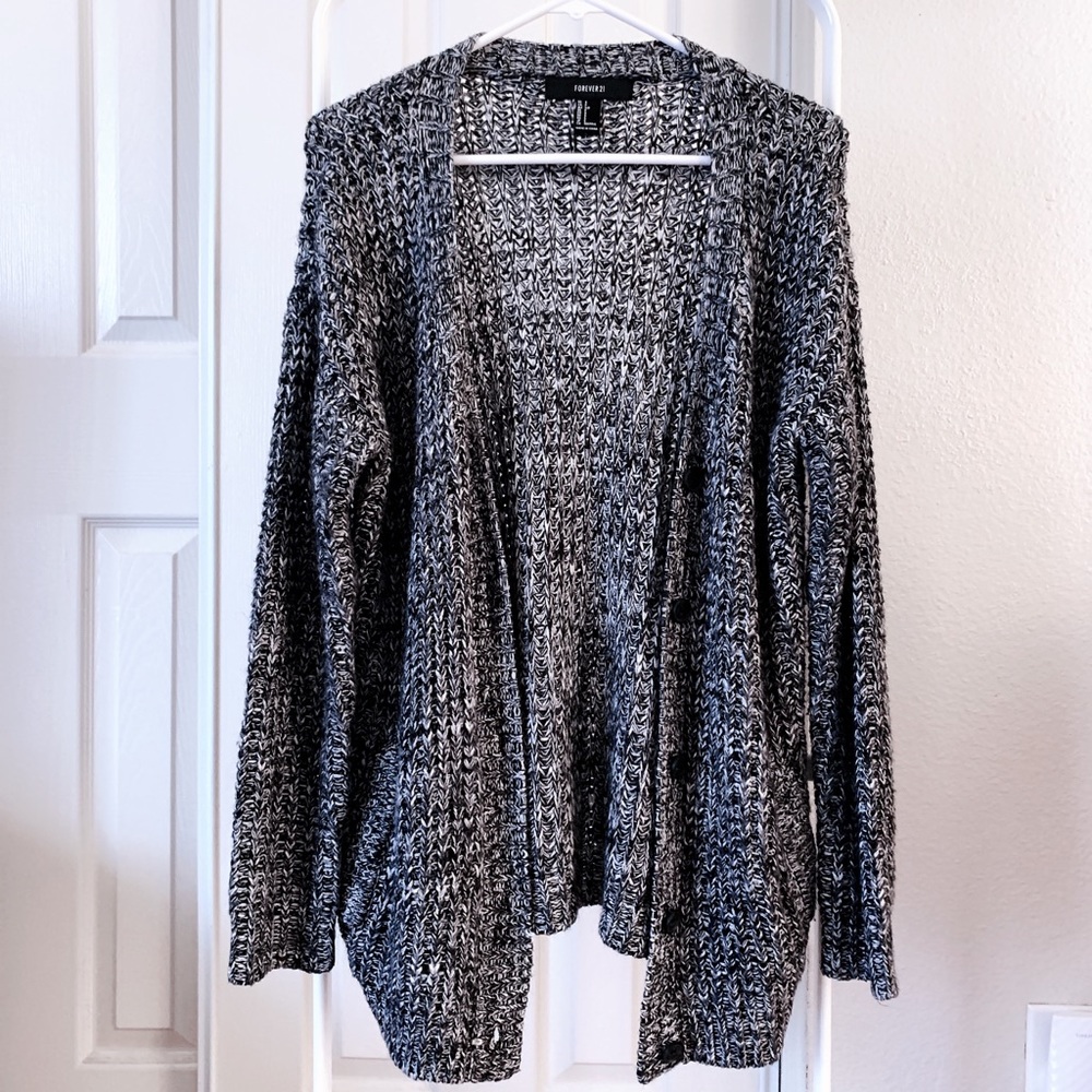 Forever 21 Gray Melange Cardigan